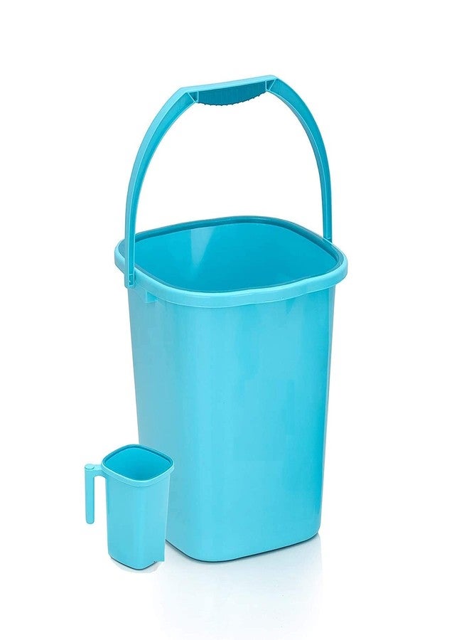 Mbuys Mall Bathroom Bucket (18 Littre) & Matching Mug (1 Littre) Set, Plain Plastic White, Red, Blue, Grey, Cream Square Shape, (Multi-Color) - Image 3